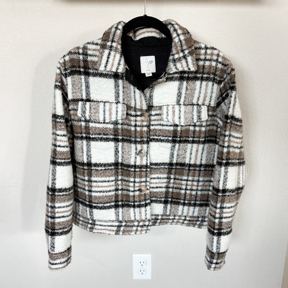 Joie Plaid Women's Jacket in Brown and White